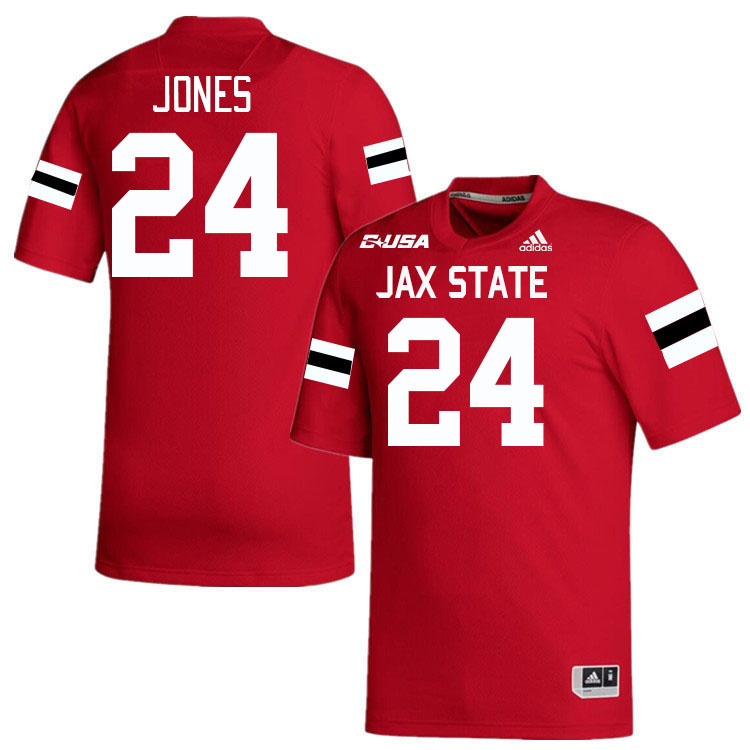 #24 Jayke Jones Jacksonville State Gamecocks College Football Jerseys Stitched-Red